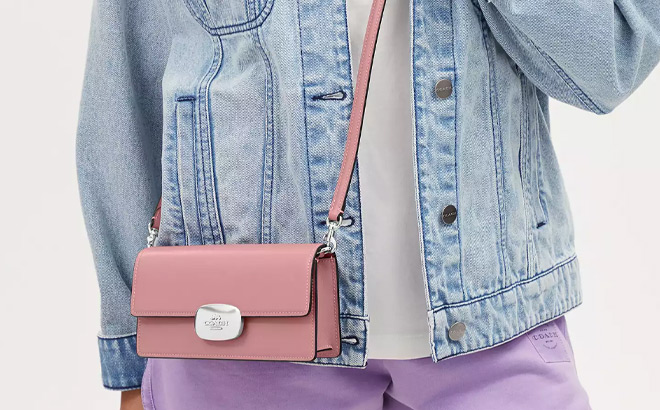 Coach Eliza Small Flap Crossbody in True Pink Color