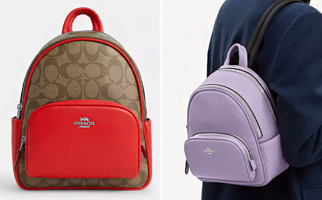 Coach Outlet Mini Court Backpack In Signature Canvas and Coach Outlet Mini Court Backpack