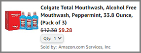 Colgate Total Mouthwash 3 Pack at Amazon