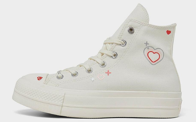 Converse Chuck Taylor All Star Womens Leather Lift Platform Shoes