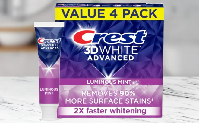 Crest 3D White Advanced Toothpaste 4 Pack