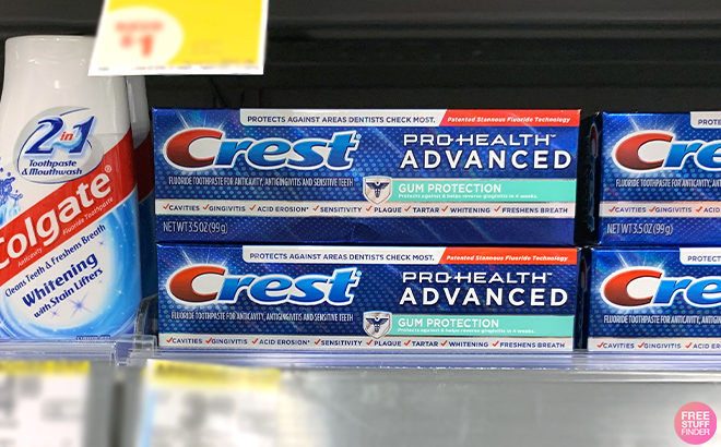 Crest Pro Health Gum Protection Toothpastes in shelf