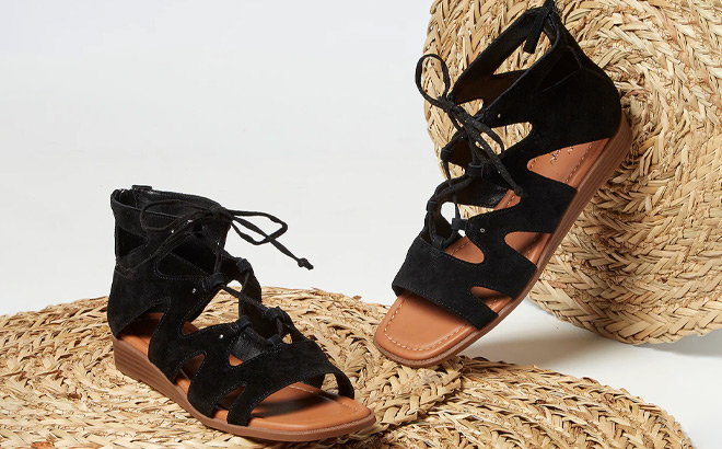 Crown Vintage Salianna Gladiator Sandals in Black Color