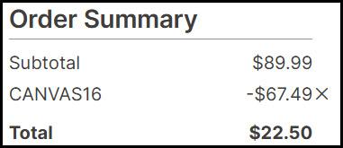 Custom 16×20 Canvas Print Order Summary