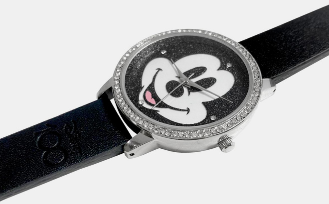 Disney 100th Anniversary Mickey Silvertone Glitter Dial Watch