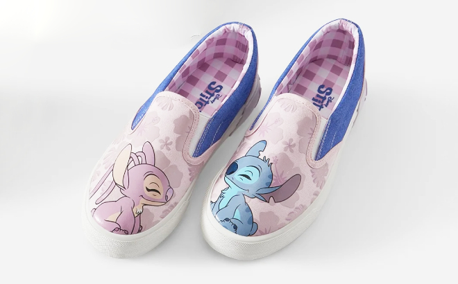 Disney Stitch Womens Low Top Slip On Sneakers