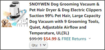 Dog Vacuum at Checkout