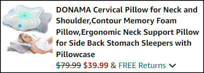 Donama Cervical Pillow Checkout