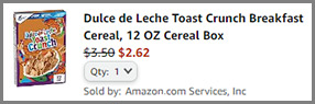 Dulce de Leche Toast Crunch Breakfast Cereals on Amazon