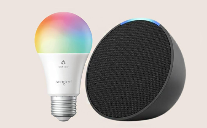 Echo Pop with Sengled Smart Color Bulb
