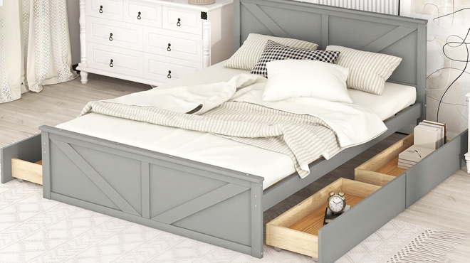 Euroco Wood Queen Bed Frame