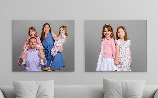 Family Portraits Hung on a Wall