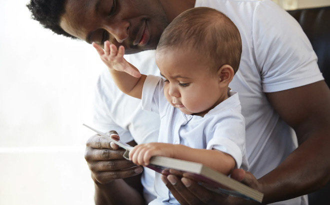 Father Reading to his Baby