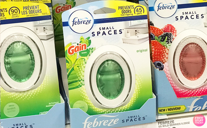 Febreze Gain Small Spaces on Store Shelf