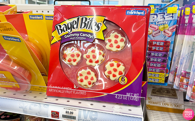 Frankford Bagel Bites Gummy Candy on a Shelf at Five Below