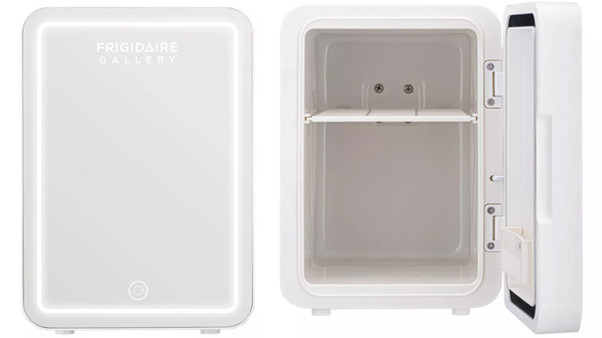 Frigidaire Gallery 9 Can Beauty Lighted Mirror Fridge in White Color