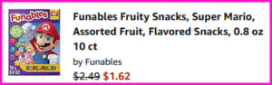 Funables Fruity Snacks Checkout Screen