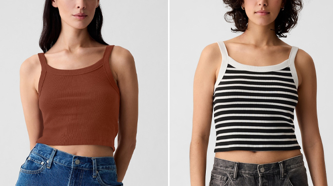 GAP Modern Rib Cropped Tank Tops