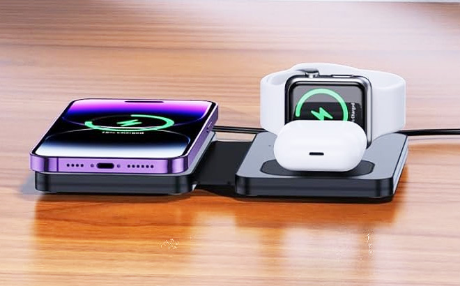 GVAVIY Wireless Charger for iPhone Watch Charger 3 in 1 Wireless Charging Station