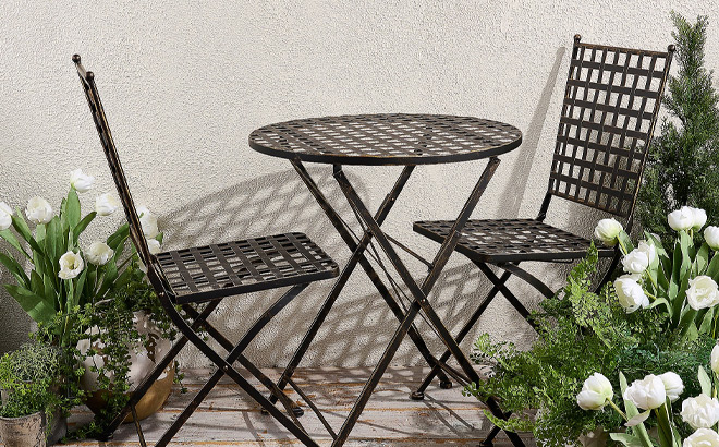 Garden Reflections 3 Piece Foldable Bistro Set 1