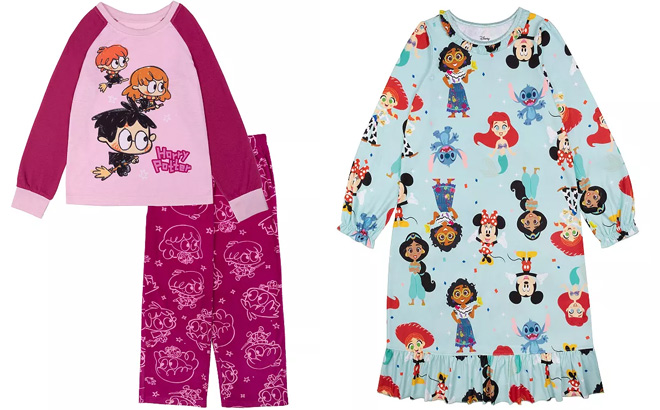 Girls Harry Potter Doodles 2 Piece Pajama Set