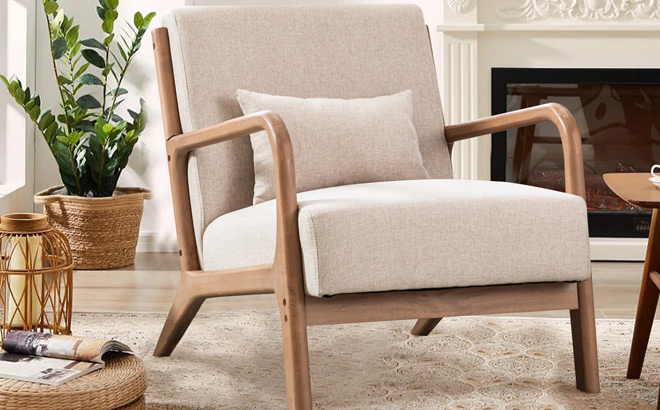 Hertford Upholstered Linen Blend Accent Chair