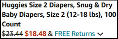 Huggies Diapers Order Summary
