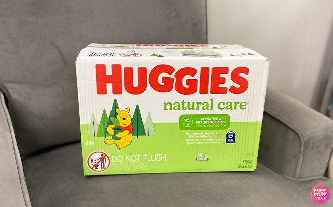 Huggies Natural Care Wipes on the Chair