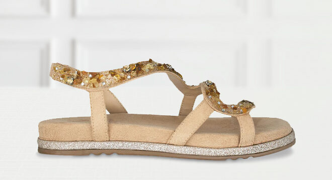 Impo Danni Wedge Sandal on the Table