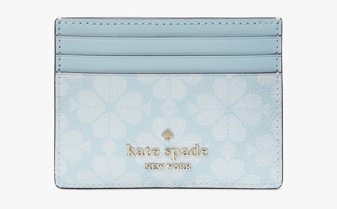 Kate Spade Signature Spade Flower Small Slim Card Holder in Blue Color