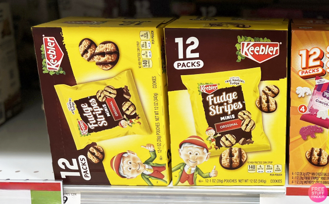 Keebler On The Go Fudge Stripes Cookies 12 Pack on Shelf