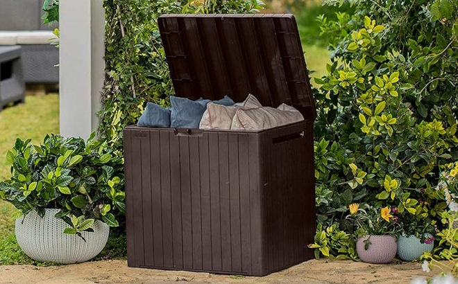 Keter City 30 gallon Storage Deck Box in Brown COlor