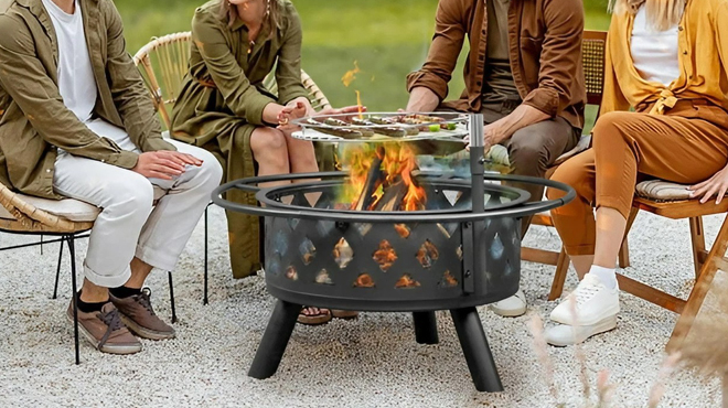 Ktaxon 30 Inch Wood Fire Pit Burning Firepit