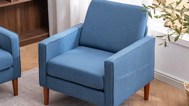 Ktaxon Modern Single Sofa Chair in Navy Blue Color