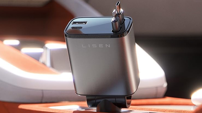 LISEN Retractable 4 in 1 Car Charger