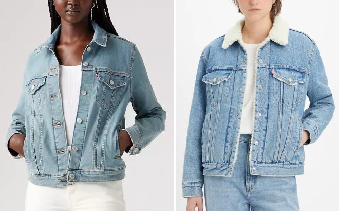 Levis Womens Original Trucker Jacket and Ex Boyfriend Sherpa Trucker Jacket