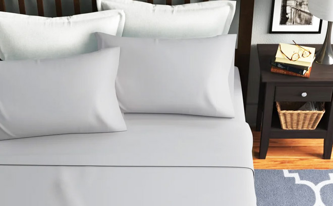 Light Grey Marcela 300 Thread Count Egyptian Cotton Sateen Sheet Set