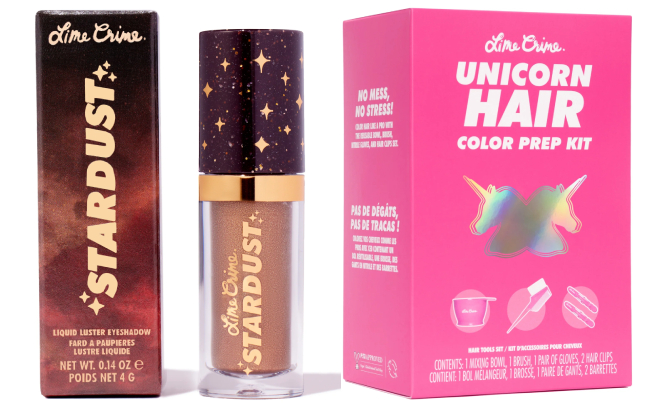 Lime Crime Stardust Liquid Luster Eyeshadow and Unicorn Hair Color Prep Kit