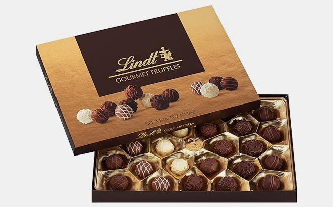 Lindt Gourmet Chocolate Truffles Gift Box 14 7 Ounces