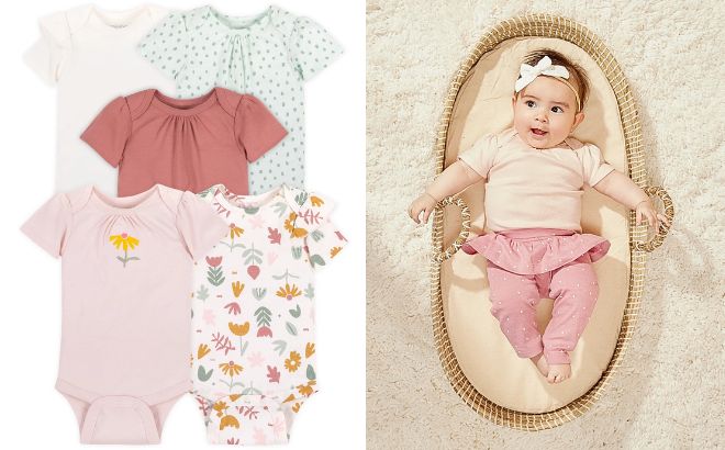 Little Star Organic Baby 5 Piece Bodysuits