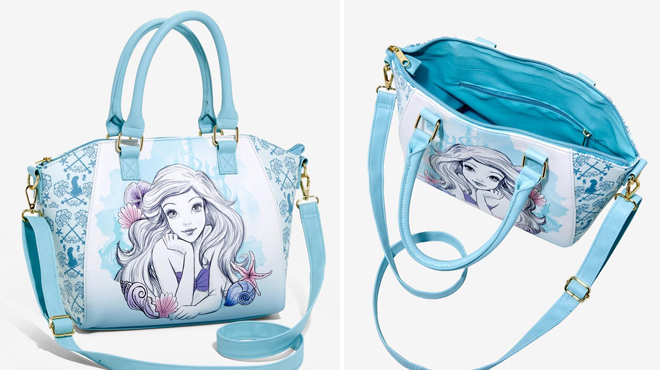 Loungefly Disney The Little Mermaid Blue Watercolor Satchel Bag