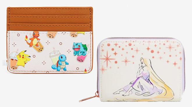 Loungefly Pokemon Boba Cardholder Disney Tangled Rapunzel Mini Zipper Wallet