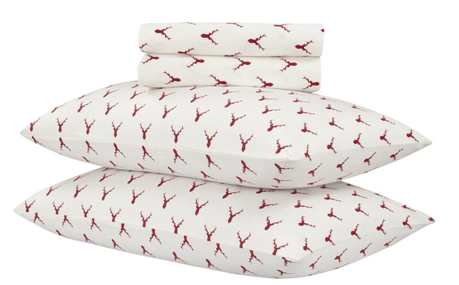 Mainstays Flannel Stags Queen Sheet Set 1