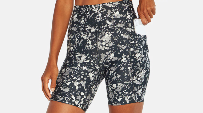 Marika Luna Side Pocket Shorts in Black Splatter Mix