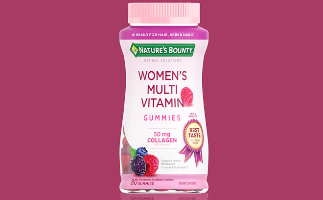 Natures Bounty Optimal Solutions Womens Multivitamin Raspberry Flavor