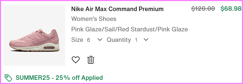 Nike Air Max Command Shoes Checkout