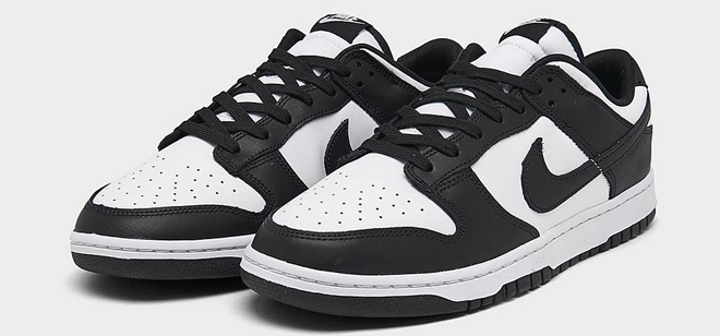 Nike Mens Dunk Low Shoes in Black White Color