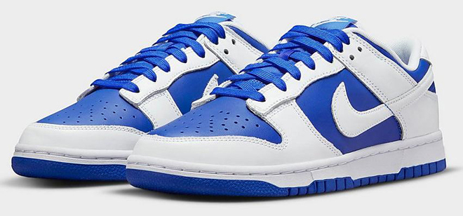 Nike Mens Dunk Low Shoes in Racer Blue White Color