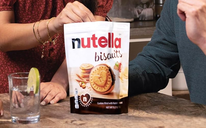 Nutella 20 Count Biscuit Cookies Pack on a Table