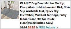 Olanly Dog Door Mat for Muddy Paws Screenshot